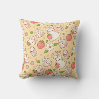 cute bunny design throw pillow