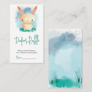 Cute bunny diaper raffle enclosure card