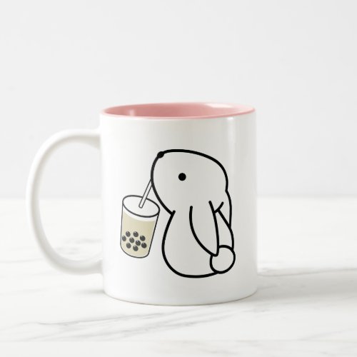 Cute Bunny Drinking Boba Milk Tea Cup