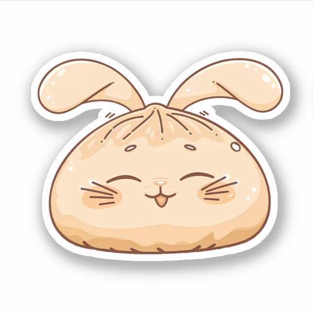 Cute Bunny Dumpling Sticker (Front)