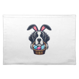 Cute Bunny Ear Saint Bernard Dog Easter Egg Owner  Cloth Placemat