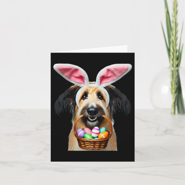 Cute Bunny Ears Berger Picard Dog Easter Egg Hunt  Card (Front)