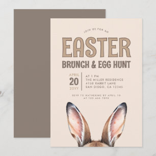 Cute Bunny Ears Easter Brunch and Egg Hunt  Invitation