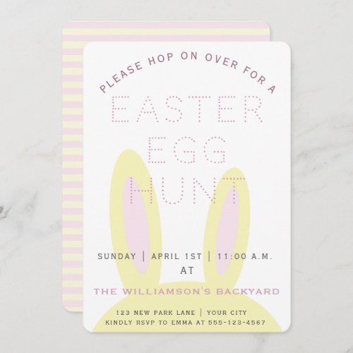 Cute Bunny Ears  Easter Egg Hunt Invitation