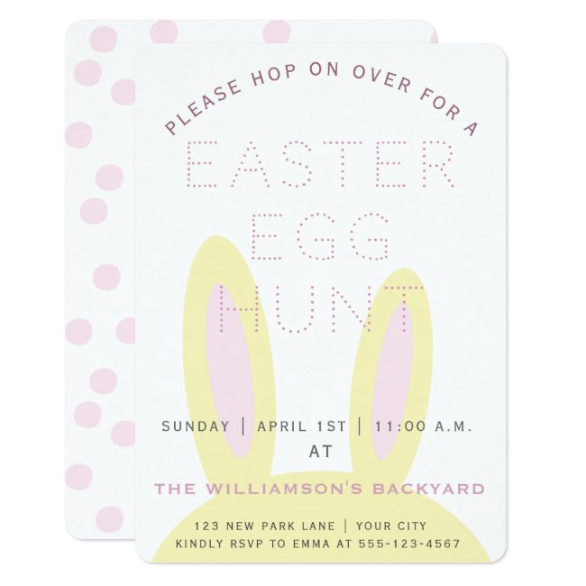 Cute Bunny Ears | Easter Egg Hunt Invitation