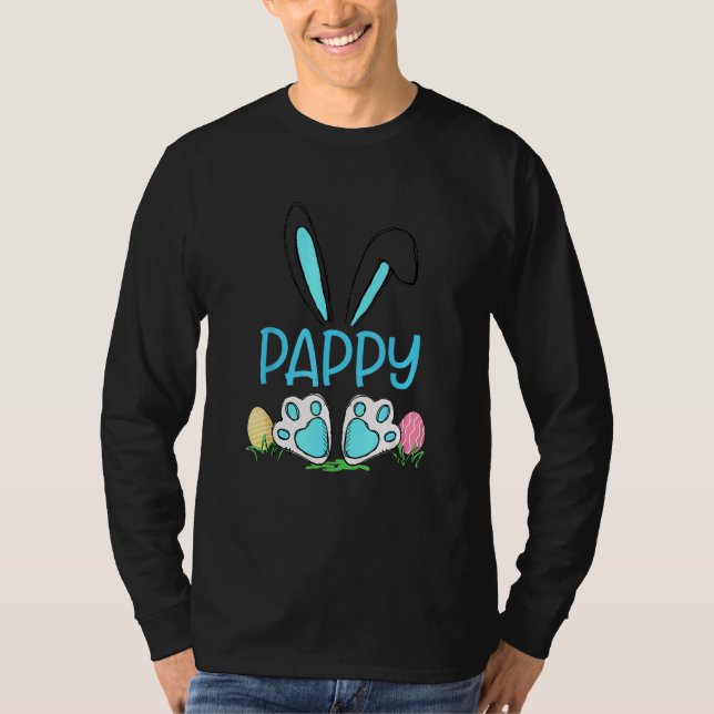 Cute Bunny Ears Easter Pappy Matching Egg Hunter M T-Shirt (Front)
