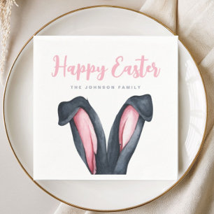 Cute Bunny Ears Happy Easter Napkins