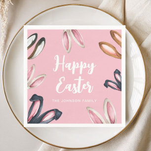 Cute Bunny Ears Happy Easter Napkins