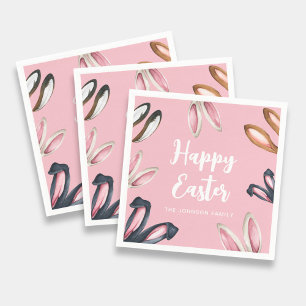 Cute Bunny Ears Happy Easter Napkins