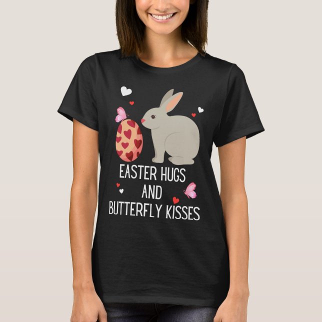 Cute Bunny Ears Happy Easter Rabbit Quote Saying W T-Shirt (Front)