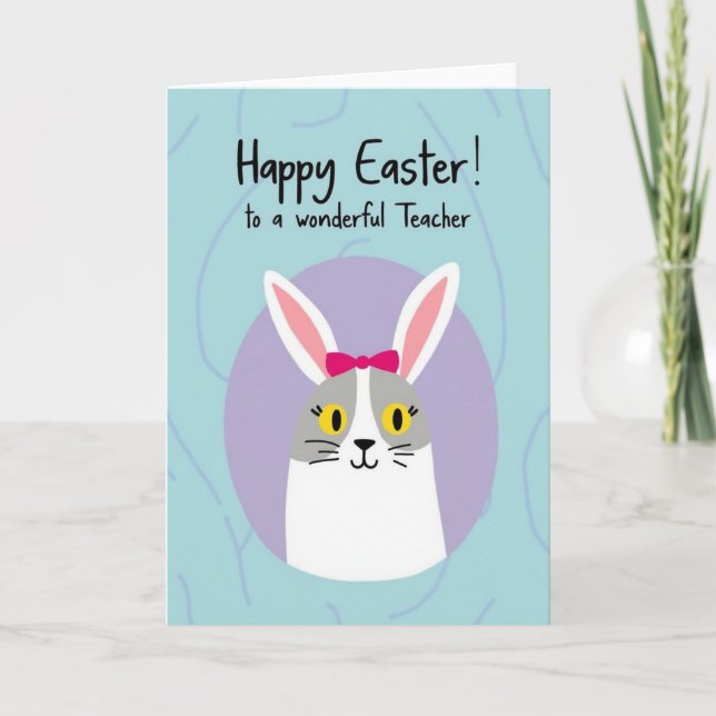 Cute Bunny Easter Card (Front)