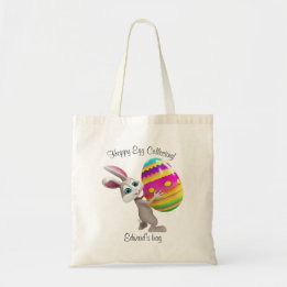 Cute Bunny Easter Egg Bag - editable text