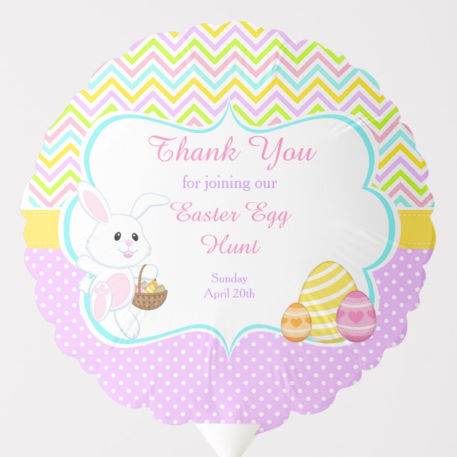 Cute Bunny Easter Egg Hunt Balloon (Front)