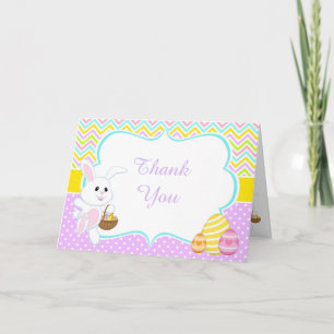 Cute Bunny Easter Egg Hunt Thank You Card