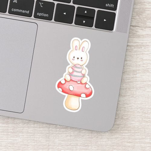 Cute Bunny Easter Egg Mushroom Vinyl Sticker