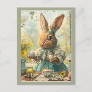 Cute Bunny Easter Eggs Holiday Postcard