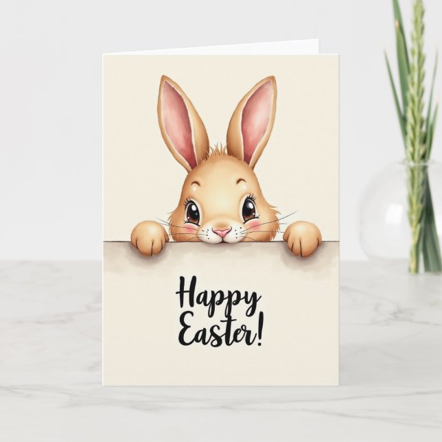 Cute Bunny Easter Greeting Card (Front)
