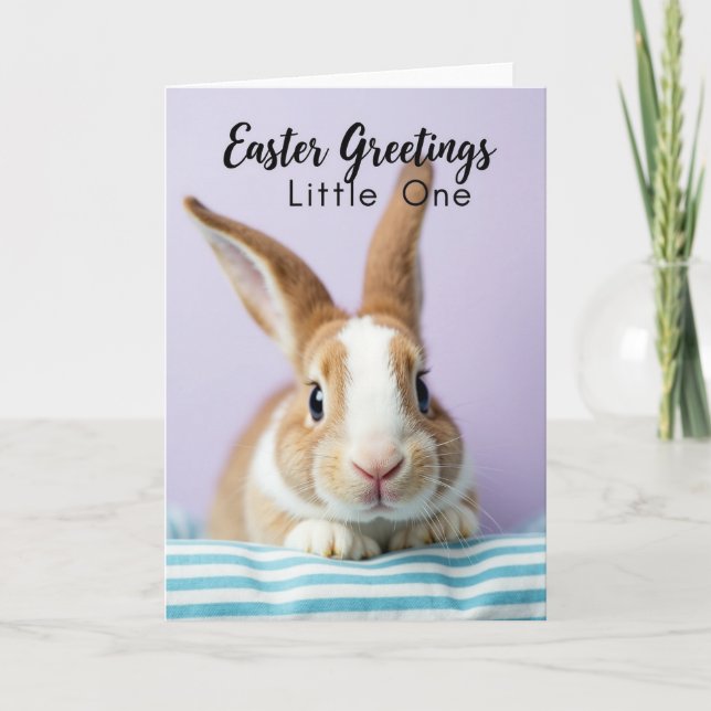 Cute Bunny Easter Greetings Card (Front)