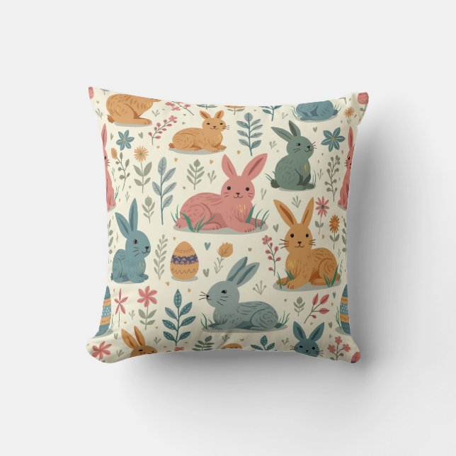 cute bunny easter pillow (Front)