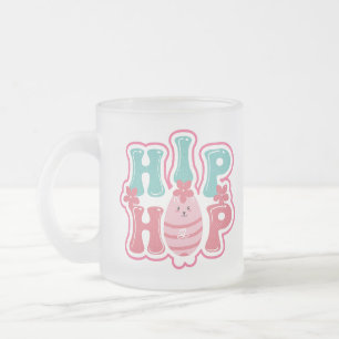 Cute Bunny Egg Hip Hop Happy Easter Frosted Glass Coffee Mug