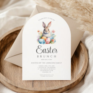 Cute Bunny Egg Hunt And Easter Brunch Arch Invitation