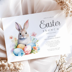 Cute Bunny Egg Hunt & Easter Brunch  Invitation