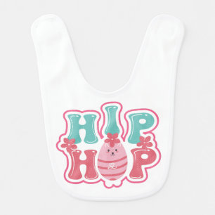 Cute Bunny Egg Hunt Hip Hop Happy Easter Baby Bib