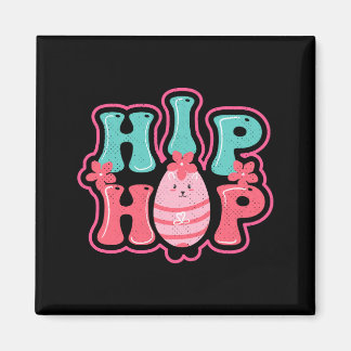 Cute bunny egg hunt hip hop happy easter t shirt magnet