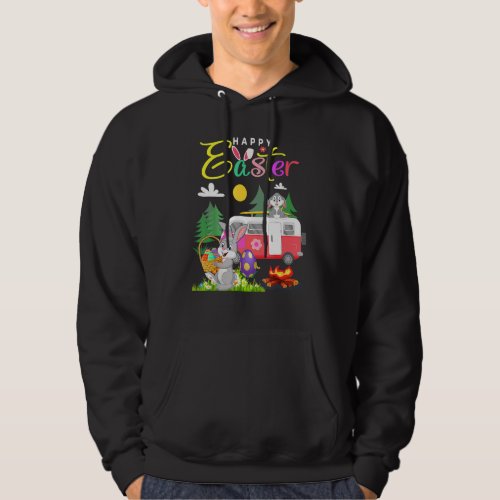 Cute Bunny Eggs Easter Camping Happy Easter Day 20 Hoodie