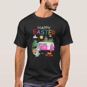 Cute Bunny Eggs Easter Camping Happy Easter Day 20 T-Shirt