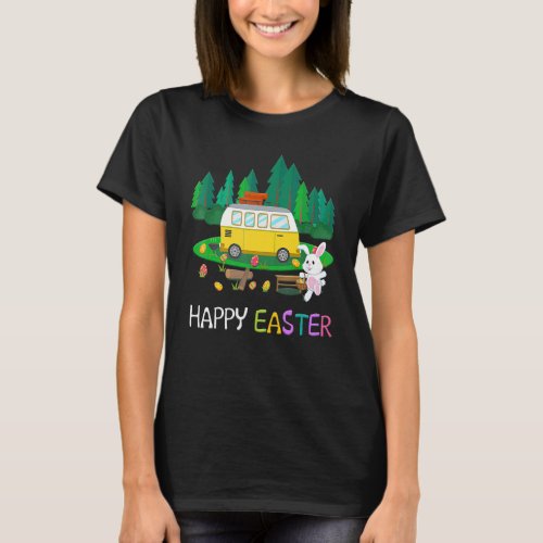 Cute Bunny Eggs Easter Camping Happy Easter Day 20 T_Shirt