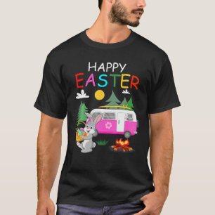 Cute Bunny Eggs Easter Camping Happy Easter Day 20 T-Shirt