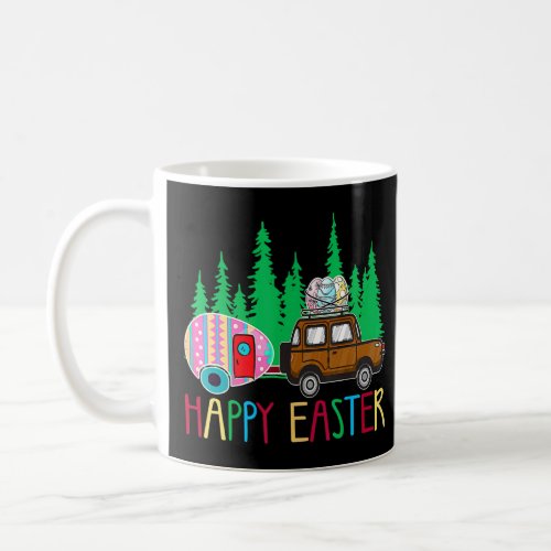 Cute Bunny Eggs Easter Camping Happy Easter Day  Coffee Mug