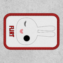 Cute Bunny Emoji Emote FLIRT (or Name) Patch