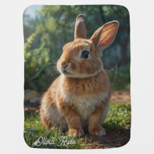 Cute Bunny English cottage garden Easter  Baby Blanket