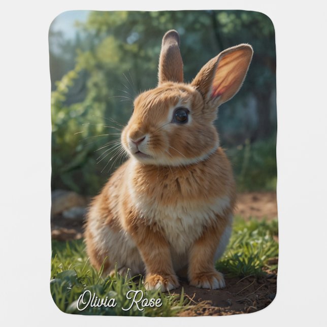 Cute Bunny English cottage garden Easter  Baby Blanket (Front)