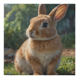Cute Bunny English cottage garden Easter Faux Canvas Print