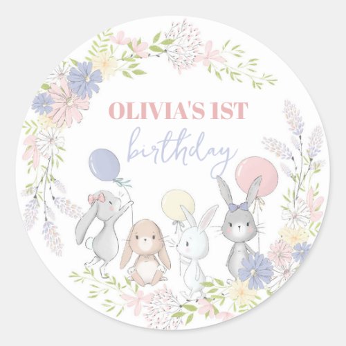 Cute Bunny Envelope Seals sticker labels