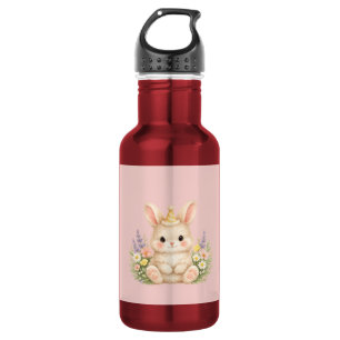 Cute Bunny European Cottage Garden Stainless Steel Water Bottle