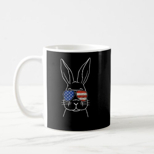 Cute Bunny Face American Flag Glasses Easter Day 7 Coffee Mug