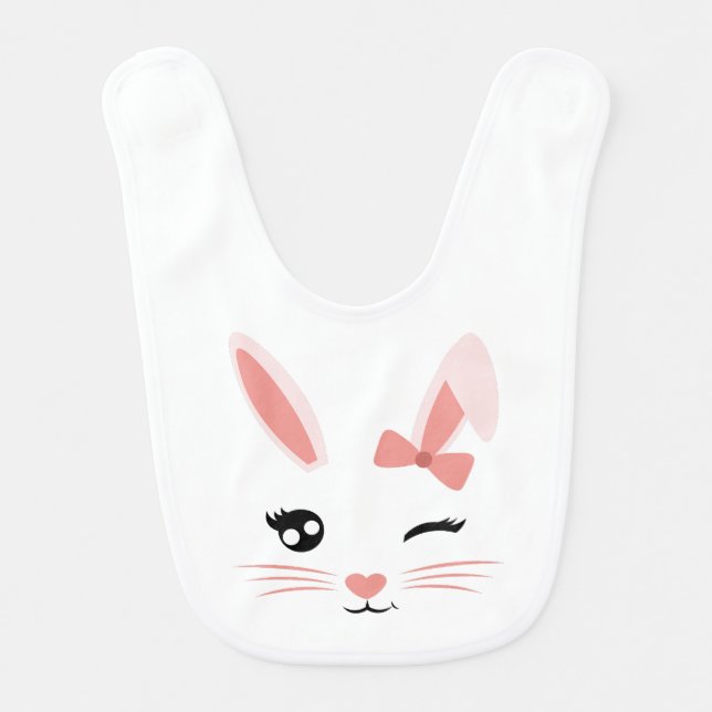 Cute Bunny Face  Baby Bib (Front)