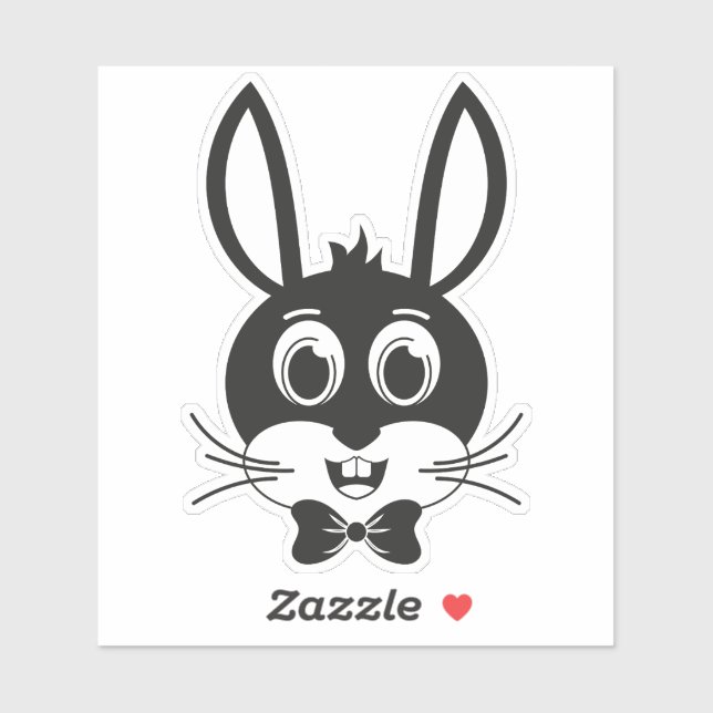 Cute Bunny Face Boy Cartoon Easter Rabbit Sticker (Sheet)