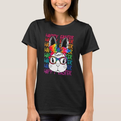 Cute Bunny Face Colorful Bunny Happy Easter Day Wo T_Shirt