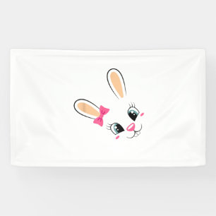 Cute Bunny Face Easter Bunny Funny Rabbit Girls Ea Banner
