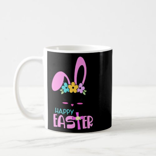 Cute Bunny Face Easter Rabbit Floral Girls Kids  Coffee Mug