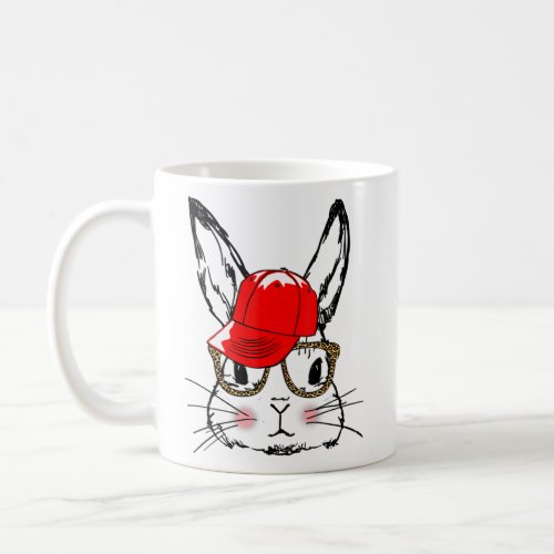 Cute Bunny Face Glasses Headband Happy Easter Day  Coffee Mug