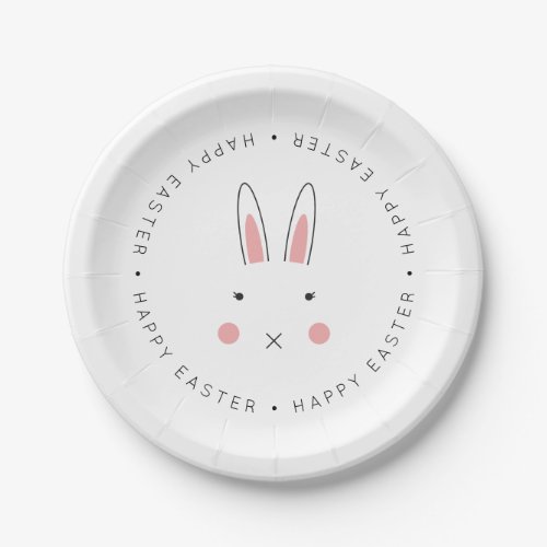 Cute Bunny Face Happy Easter Dcor Tableware Paper Plates