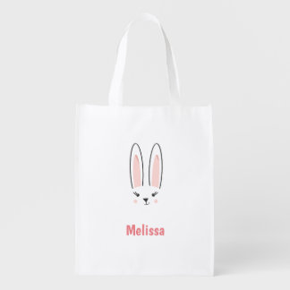 Cute Bunny Face Kawaii Custom Easter Reusable Bag