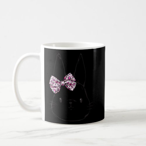 Cute Bunny Face Leopard Bow Tie Easter Day Girls W Coffee Mug