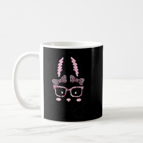 Cute Bunny Face Leopard Glasses Bow Tie Happy East Coffee Mug